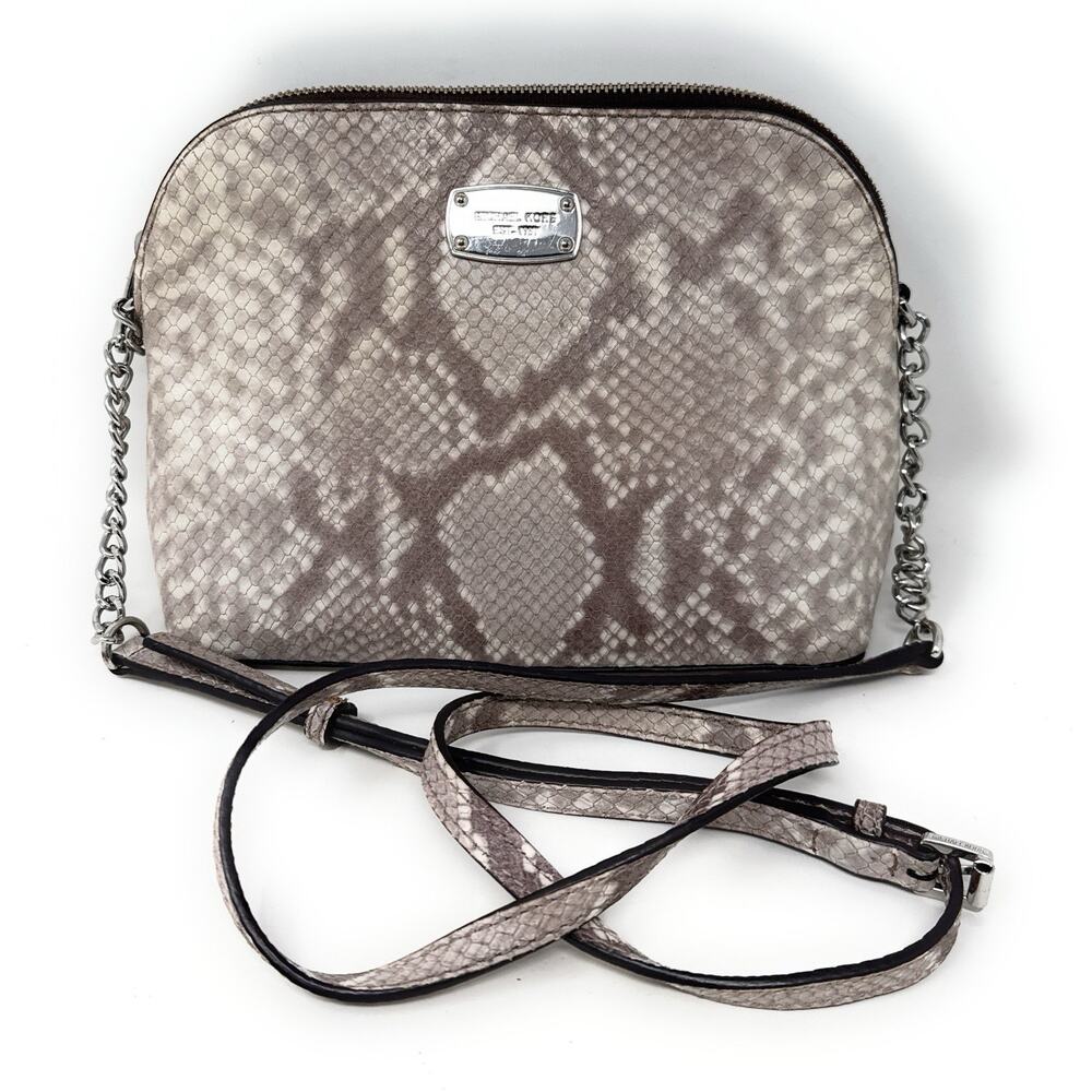 Michael Kors Cindy Dome Embossed Crossbody Purse w/Silvertone Hardware